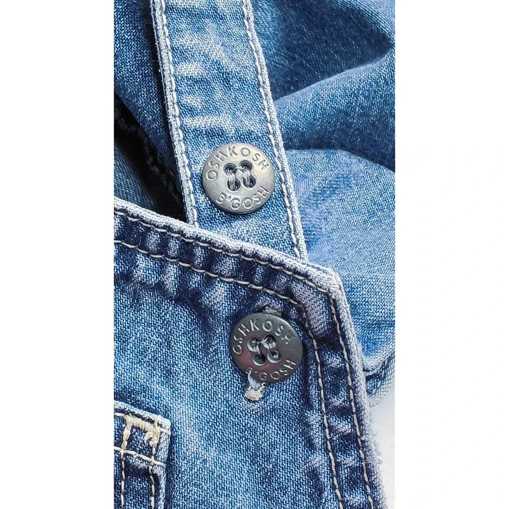Vintage OshKosh Bgosh Denim Overall Jumper Dress Kids 4T Blue‎ Cotton Pinafore